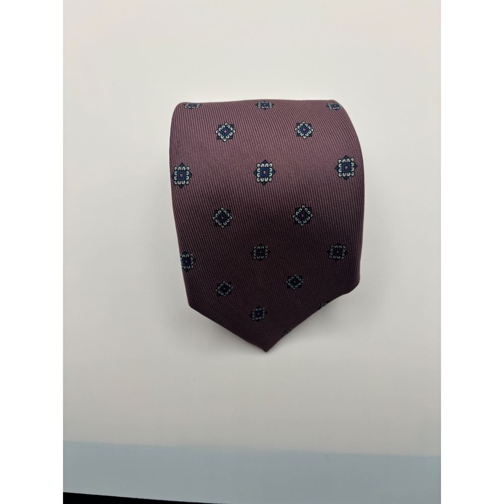Robert Talbott Carmel Pebble Beach Silk Tie Mauve Purple Geometric Medallion
